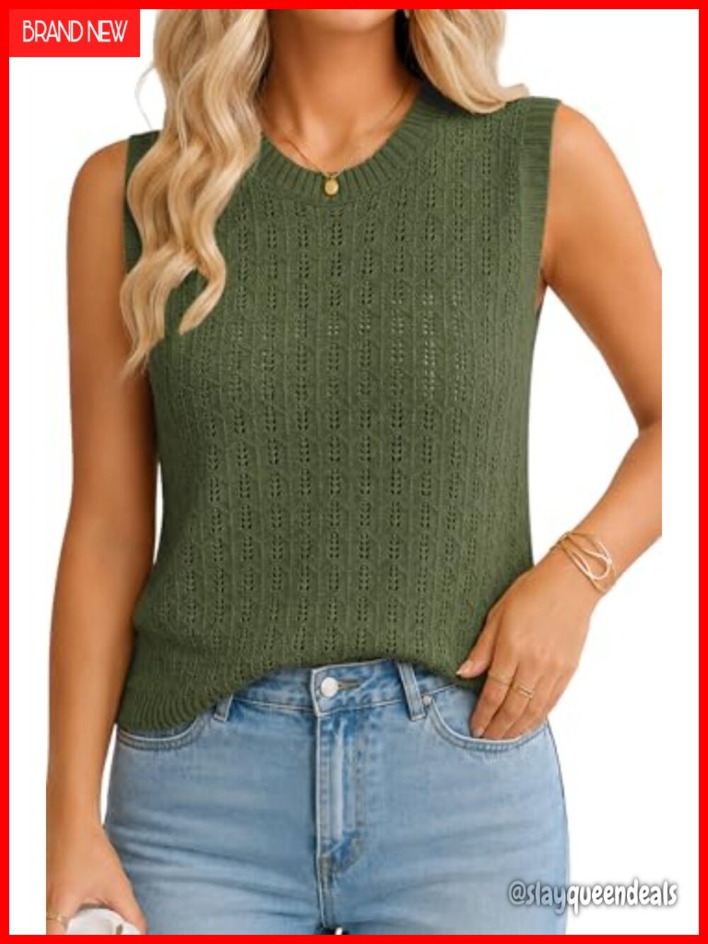 Crochet Sleeveless Sweater Vest Tank Top Hollow Out Knit Summer Beach Coverup